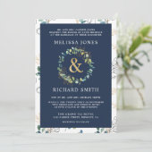 Eucalyptus Gold Ampersand QR Code marinevrouw Kaart (Staand voorkant)