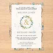 Eucalyptus Gold Ampersand Wedding Acryl Uitnodigingen (Voorkant)