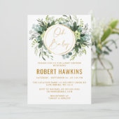 Eucalyptus Gold Baby shower Kaart (Staand voorkant)