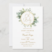 Eucalyptus Gold Baby shower uitnodiging (Voorkant)