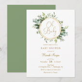 Eucalyptus Gold Baby shower uitnodiging (Voorkant / Achterkant)