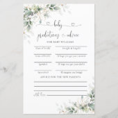 Eucalyptus Gold Baby shower voorspellingen Kaart (Voorkant)