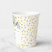 Eucalyptus Gold beste dag ooit bruiloft Papieren Bekers (Links)