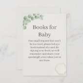 Eucalyptus Gold Books for Baby Shower Insert Card Bedankkaart (Voorkant / Achterkant)