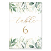 Eucalyptus Gold Botanisch Baby shower Tafelnummer (Achterkant)