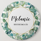 Eucalyptus Gold Bridesmaid Favor Ronde Button 6,0 Cm (Voorkant)