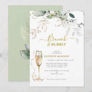 Eucalyptus Gold Calligraphy Vrijgezellenfeest Kaart