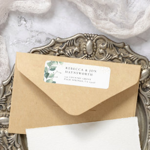 Eucalyptus & Gold Confetti Wedding Etiket