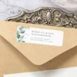 Eucalyptus & Gold Confetti Wedding Etiket<br><div class="desc">Een elegant ontwerp, met handbeschilderde eucalyptusgroen, faux gouden confetti, uw namen, en uw contactgegevens in klassieke typografie. Ideaal voor evenementen of dagelijkse e-mail. Uitzicht de verbinding van het collectie op deze pagina om alle passende punten te zien. Klik op "Deze sjabloon personaliseren" om de tekst te wijzigen. Als u doopvonten,...</div>