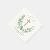 Eucalyptus Gold Cross Christening Servet (Hoek)
