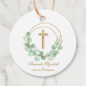 Eucalyptus Gold Cross-Commune Bedankjes Labels (Voorkant)