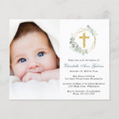 Eucalyptus Gold Cross - Photo Baptisme - Uitnodigi (Voorkant)