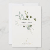 Eucalyptus Gold Cross Wreate First Heilige Communi Kaart (Achterkant)