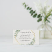 Eucalyptus Gold Diaper Raffle Insert Card | Boho Informatiekaartje (Staand voorkant)