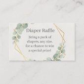 Eucalyptus Gold Diaper Raffle Insert Card | Boho Informatiekaartje (Voorkant)
