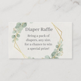 Eucalyptus Gold Diaper Raffle Insert Card | Boho Informatiekaartje