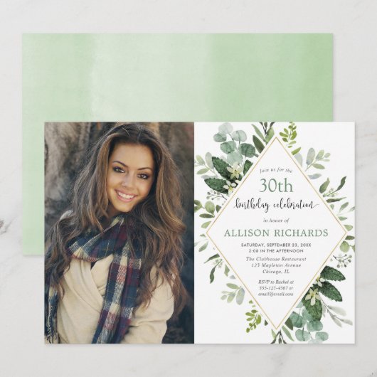 Eucalyptus gold elke leeftijd foto voor volwassene kaart (Voorkant / Achterkant)