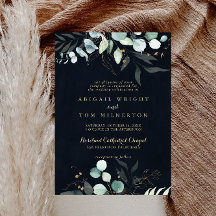 Eucalyptus Gold Floral Blue Traditional Wedding
