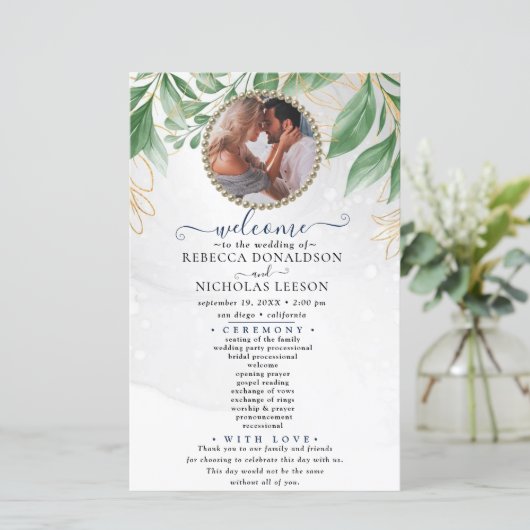 Eucalyptus Gold Foliage Photo Weduwprogramma (Staand voorkant)