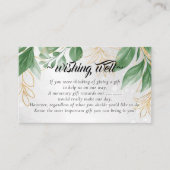 Eucalyptus Gold Foliage Wishing Well for Weddensch Informatiekaartje (Voorkant)