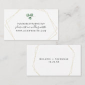 Eucalyptus + Gold Geometric Lijst info Informatiekaartje (Voorkant / Achterkant)