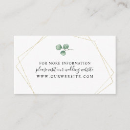 Eucalyptus + Gold Geometric Lijst info Informatiekaartje