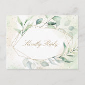 Eucalyptus Gold Geometric Meal Choice Weddenschap Uitnodiging Briefkaart (Voorkant)
