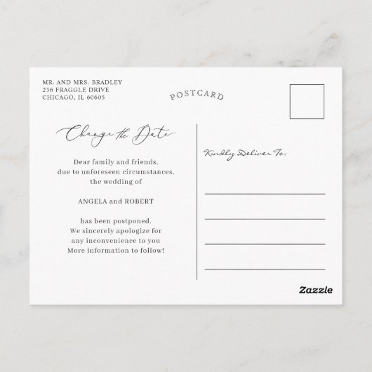 Eucalyptus Gold Geometric Photo Change the Date Briefkaart (Achterkant)