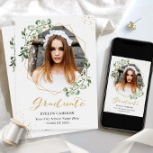 Eucalyptus Gold Geometric Photo Graduparty Kaart