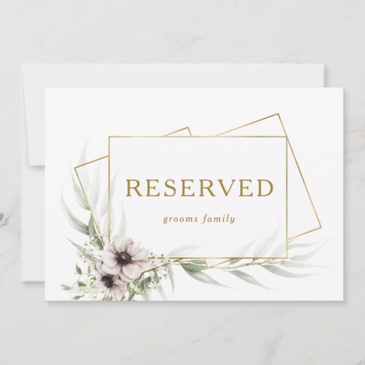 Eucalyptus Gold Geometric Reserved Sign (Voorkant)