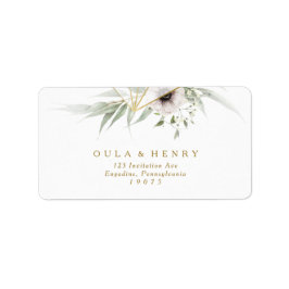 Eucalyptus Gold Geometric RSVP Return Address Etiket