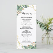 Eucalyptus Gold Geometric Shape WeddenMenu Menu (Staand voorkant)