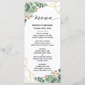Eucalyptus Gold Geometric Shape WeddenMenu Menu (Voorkant)