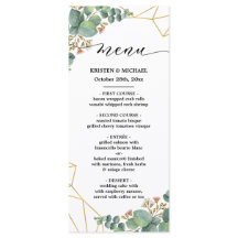 Eucalyptus Gold Geometric Shape WeddenMenu