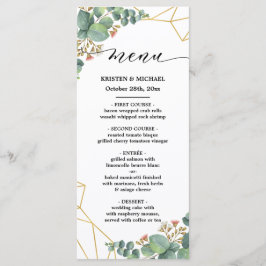 Eucalyptus Gold Geometric Shape WeddenMenu Menu