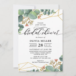 Eucalyptus Gold Geometric Shape Weddenschap Kaart