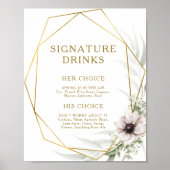 Eucalyptus Gold Geometric Signature Drink Sign Poster (Voorkant)