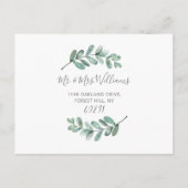 Eucalyptus Gold Geometric slaat de datum op Aankondigingskaart (Achterkant)