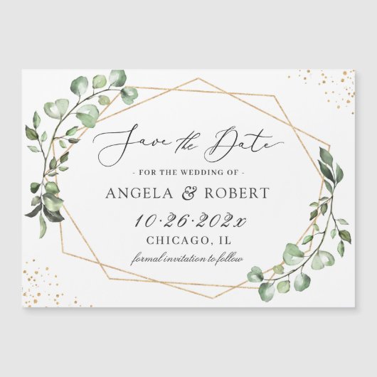 Eucalyptus Gold Geometric sparen de Magnet van de  (Voorkant)