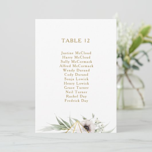 Eucalyptus Gold Geometric Table Number (Staand voorkant)