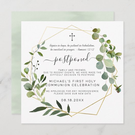 Eucalyptus Gold Geometric | Uitgestelde gemeenscha Kaart (Voorkant / Achterkant)
