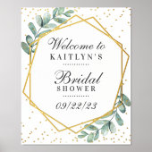 Eucalyptus Gold Geometric Vrijgezellenfeest Real Folie Afdrukken (Voorkant)