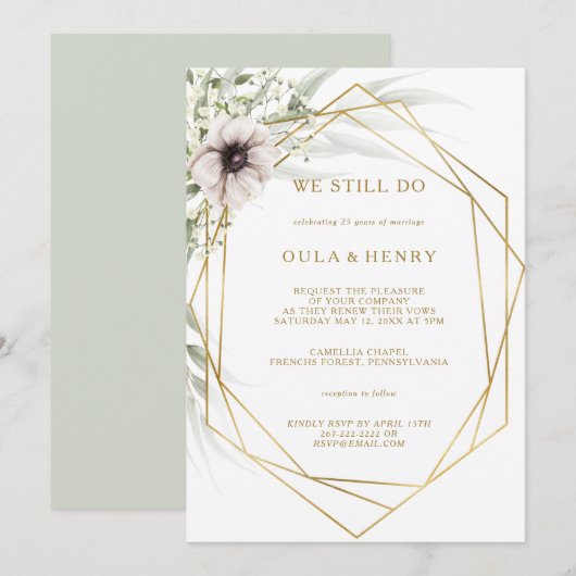 Eucalyptus Gold Geometric We doen nog steeds gelof Kaart (Voorkant / Achterkant)