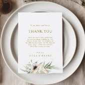 Eucalyptus Gold Geometrisch Dank u Receptie Kaart