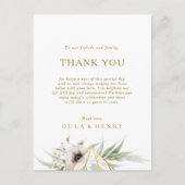 Eucalyptus Gold Geometrisch Dank u Receptie Kaart (Voorkant)