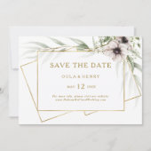 Eucalyptus Gold geometrisch horizontaal sparen de  Save The Date (Voorkant)
