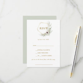 Eucalyptus Gold Geometrisch Song Aanvraag RSVP-kaa RSVP Kaartje
