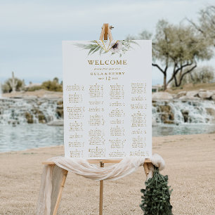 Eucalyptus Gold Geometrische alfabetische zitplaat Poster