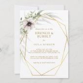 Eucalyptus Gold Geometrische brunch en bubbel Kaart (Voorkant)