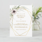 Eucalyptus Gold Geometrische brunch en bubbel Kaart (Staand voorkant)